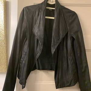 Vince black leather suede jacket